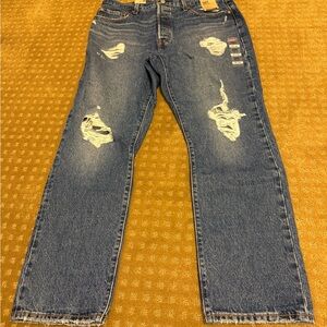 Levi's Women's Classic 501 Ripped Straight Jeans